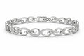 Velours de Mer pavé moissanite wave bracelet in white gold by Au Diamanté