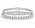The Riviera Stack - two matched round brilliant moissanite tennis bracelets, 6 CTW total