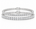 The Monaco Stack - round brilliant and emerald cut moissanite tennis bracelet set, 9 CTW