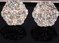 Honeycomb Silver Moissanite Stud Earrings - hexagon cluster studs in sterling silver