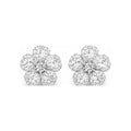 Fleur moissanite flower stud earrings in 925 sterling silver