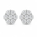 Marguerite Silver Moissanite Stud Earrings