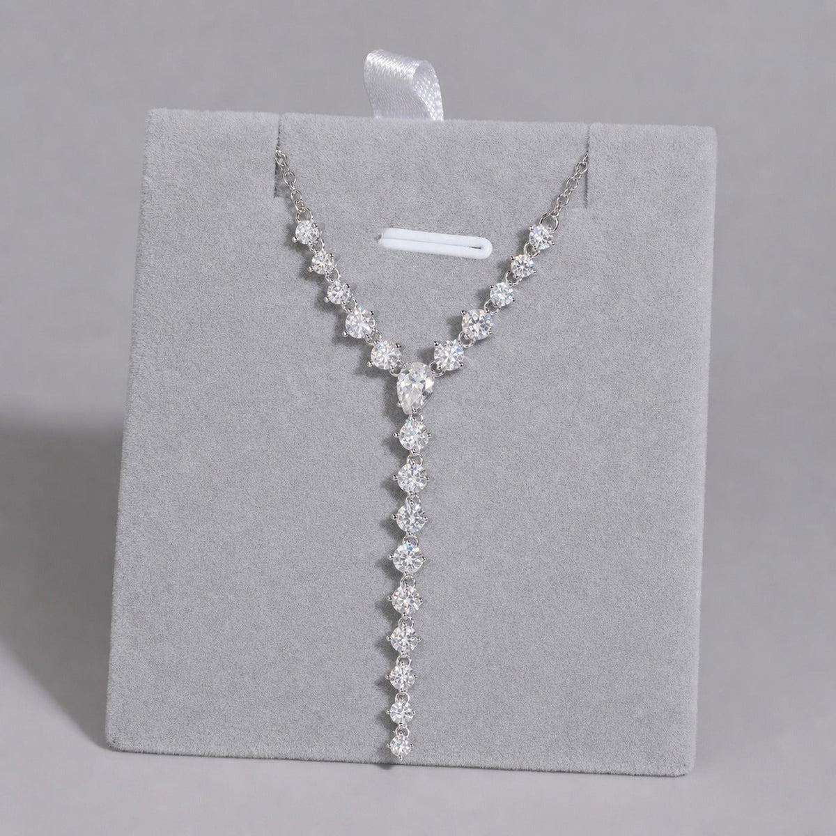 Y-Drop Lariat Necklace on display card