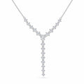 Pear-Cut Y-Drop Lariat Necklace on white