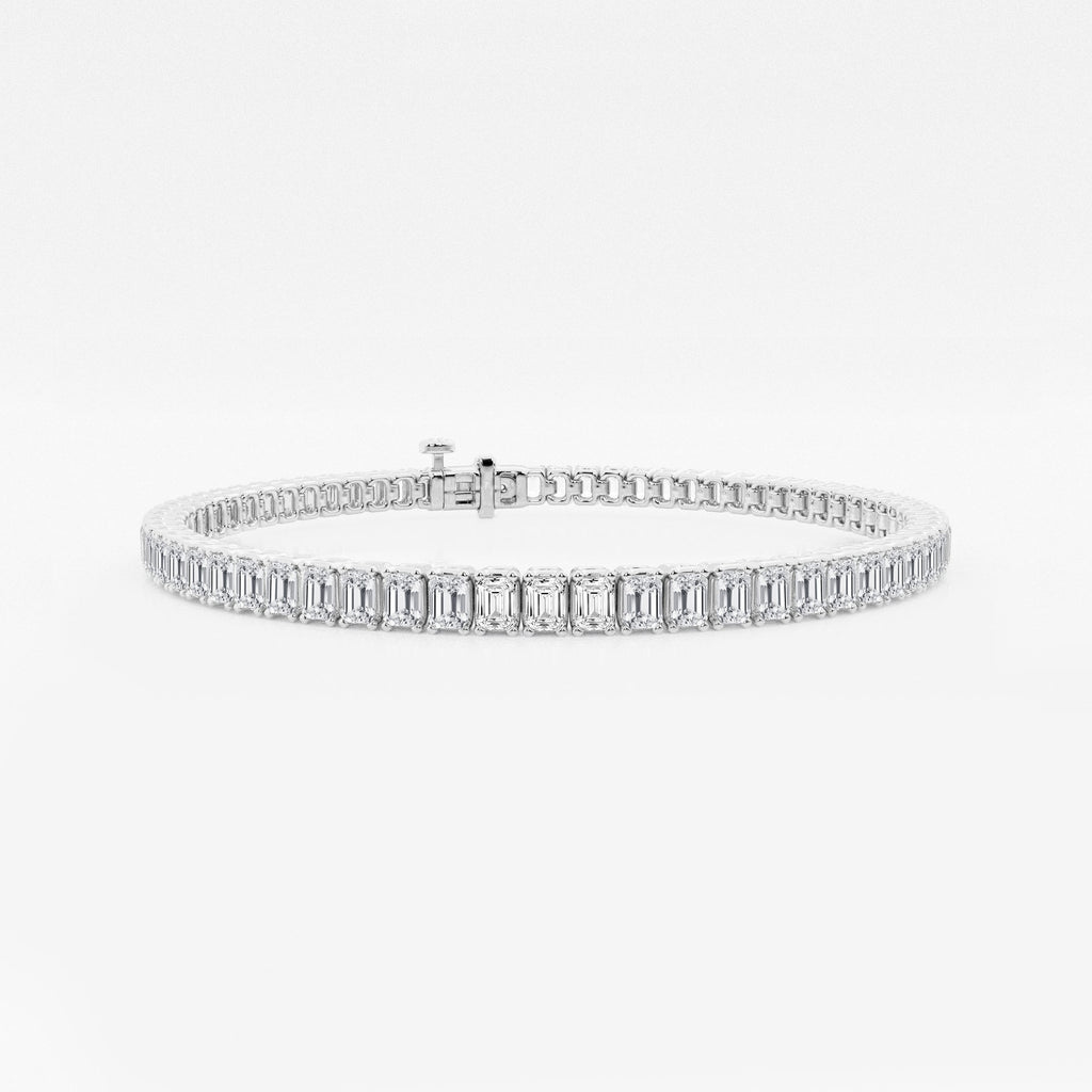 5 ctw round brilliant tennis bracelet in rhodium-plated sterling silver - moissanite