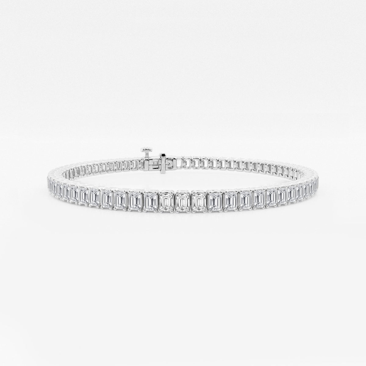 5 ctw round brilliant tennis bracelet in rhodium-plated sterling silver - moissanite