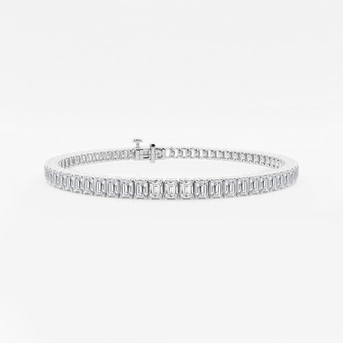 5 ctw round brilliant tennis bracelet in rhodium-plated sterling silver - moissanite