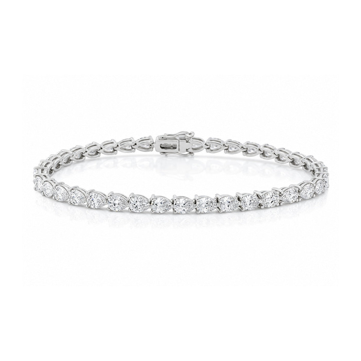Pear Cut Sterling Silver Tennis Bracelet