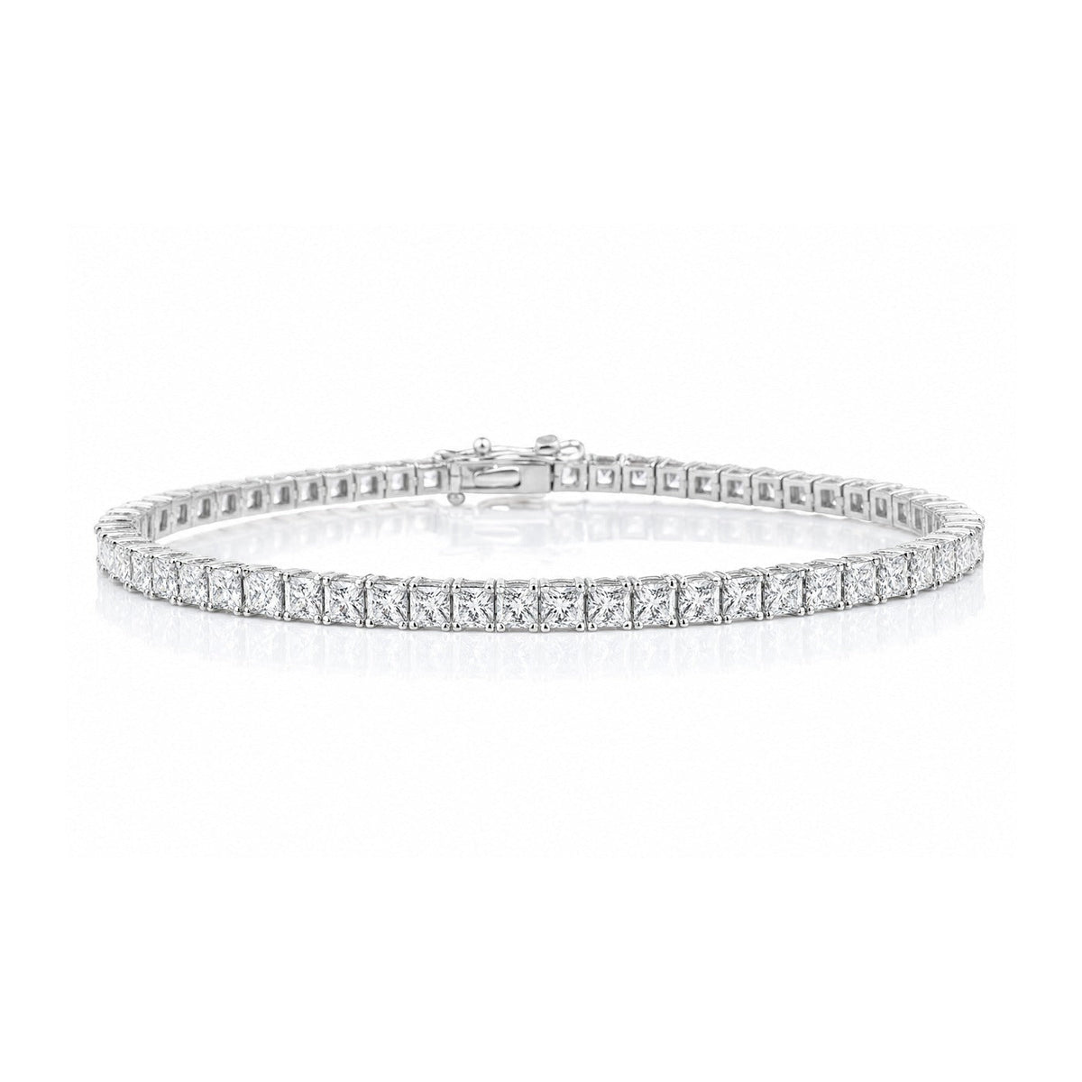 Princess Cut Sterling Silver Tennis Bracelet