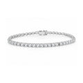 Round Brilliant Sterling Silver Tennis Bracelet