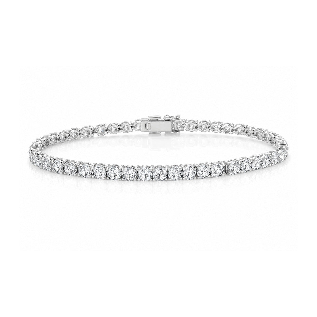 Round Brilliant Sterling Silver Tennis Bracelet